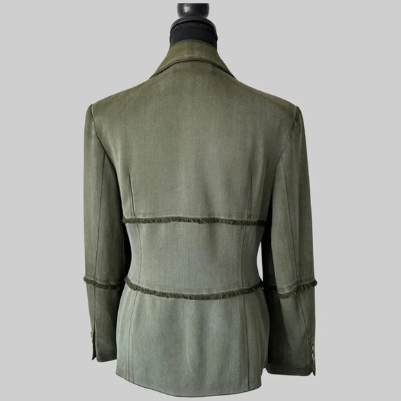 Lolly Pop Pure Silk Fringe  Trim Blazer - Picture 3 of 14